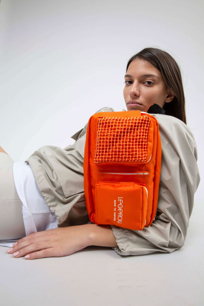 Orange 4 Pocket Belt Bag.