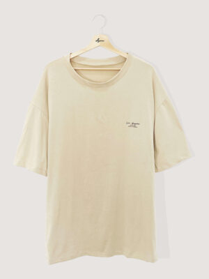 Beige short Sleeve Oversized T-shirt.